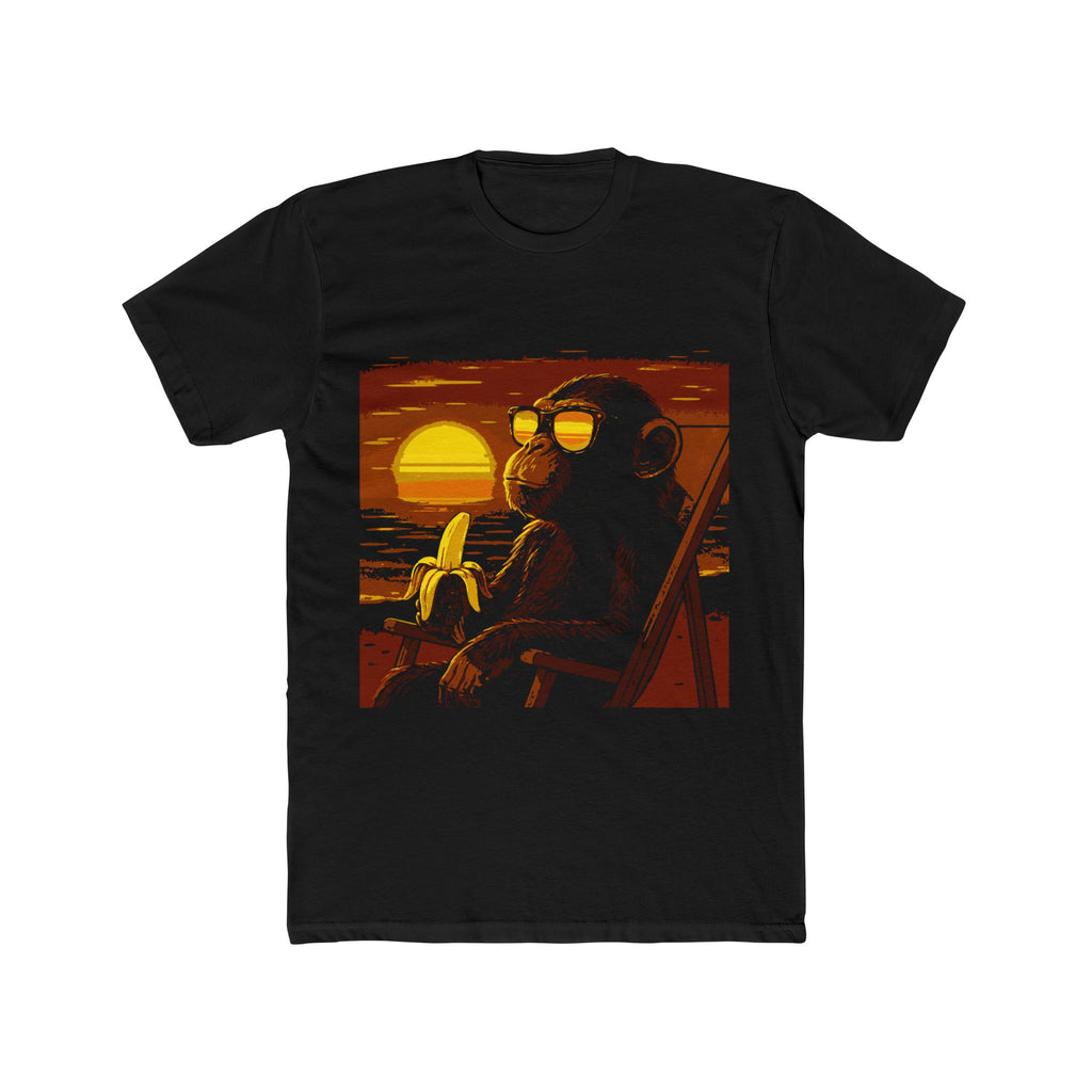 Sunset Chill Chimp T-Shirt — Retro Ape with Banana Beach Graphic