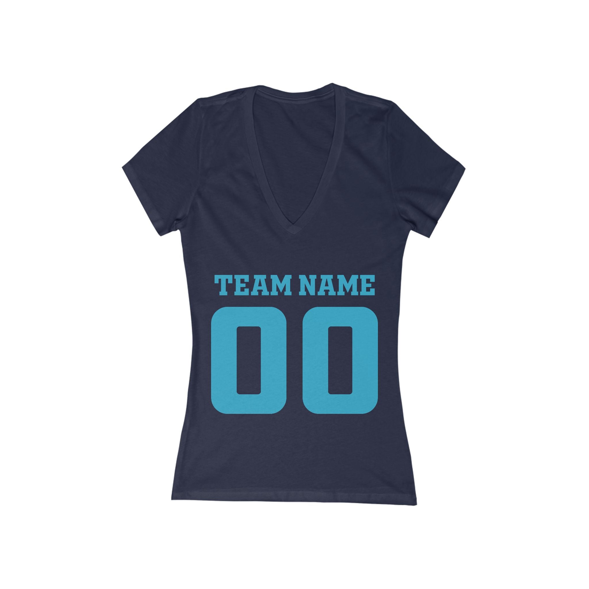Custom Team Name Jersey Number Tee | Women's V-Neck Sports Shirt Customize Your Name, Team Name, Number and Character Color