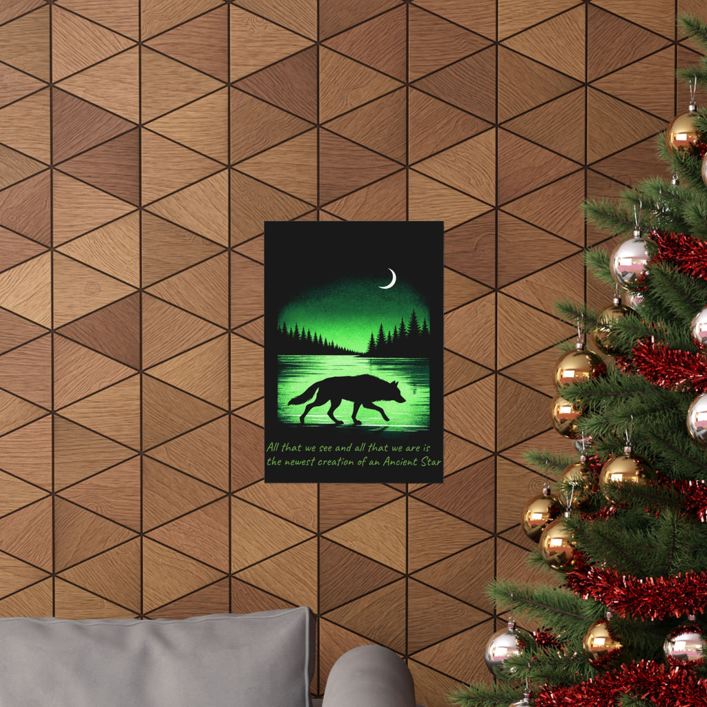 Wolf Night Poster — Moonlight and Stardust