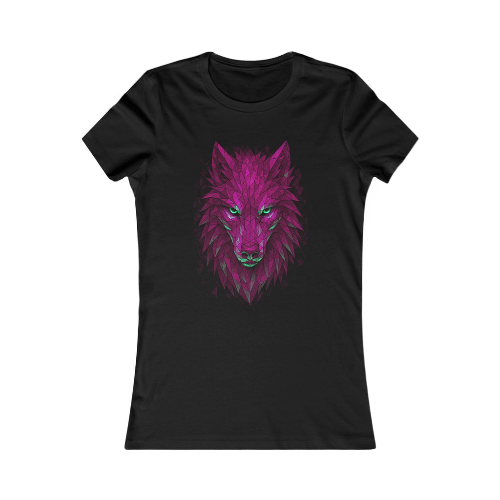 Women's Wolf Tee — Neon Pink Wolf Graphic T-Shirt