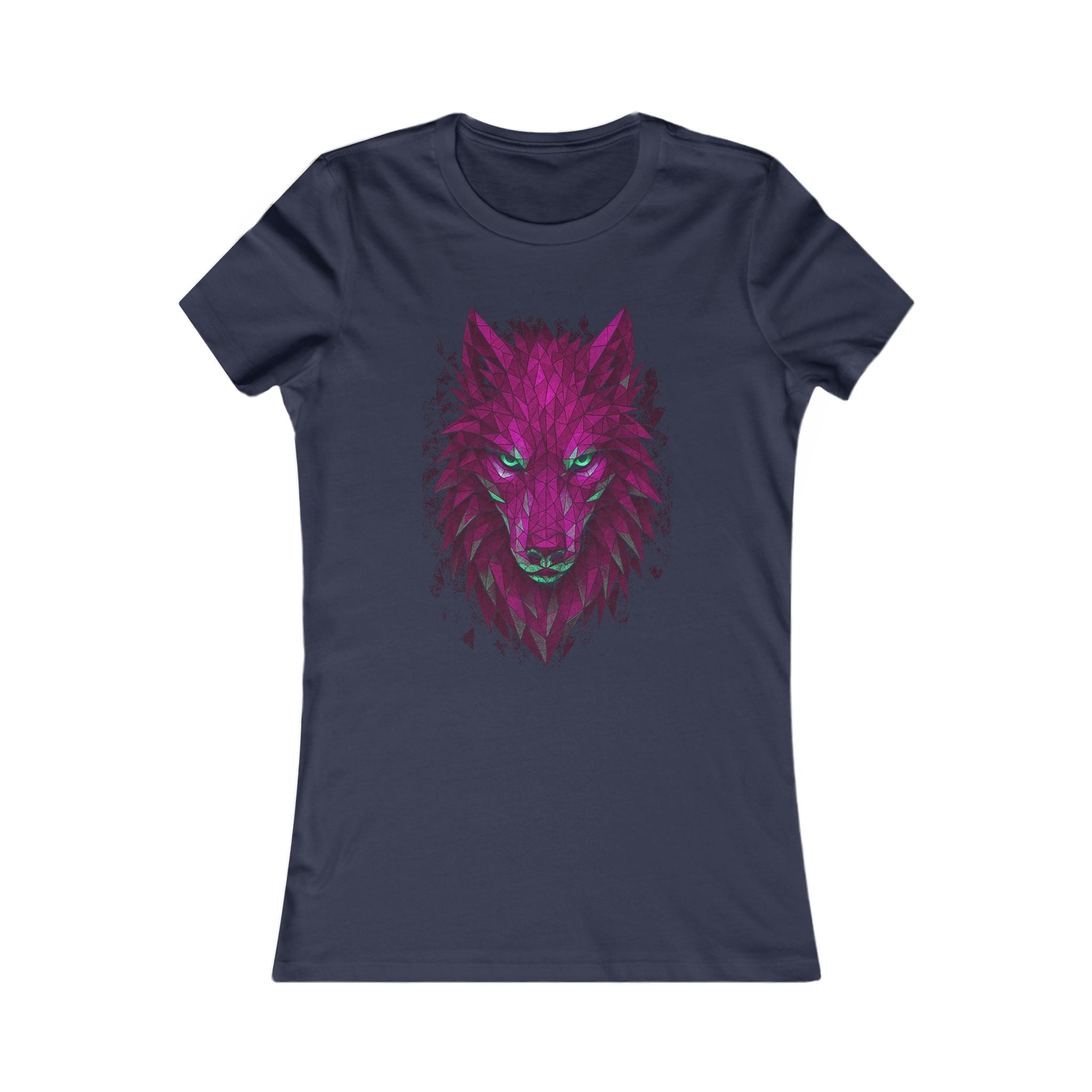 Women's Wolf Tee — Neon Pink Wolf Graphic T-Shirt
