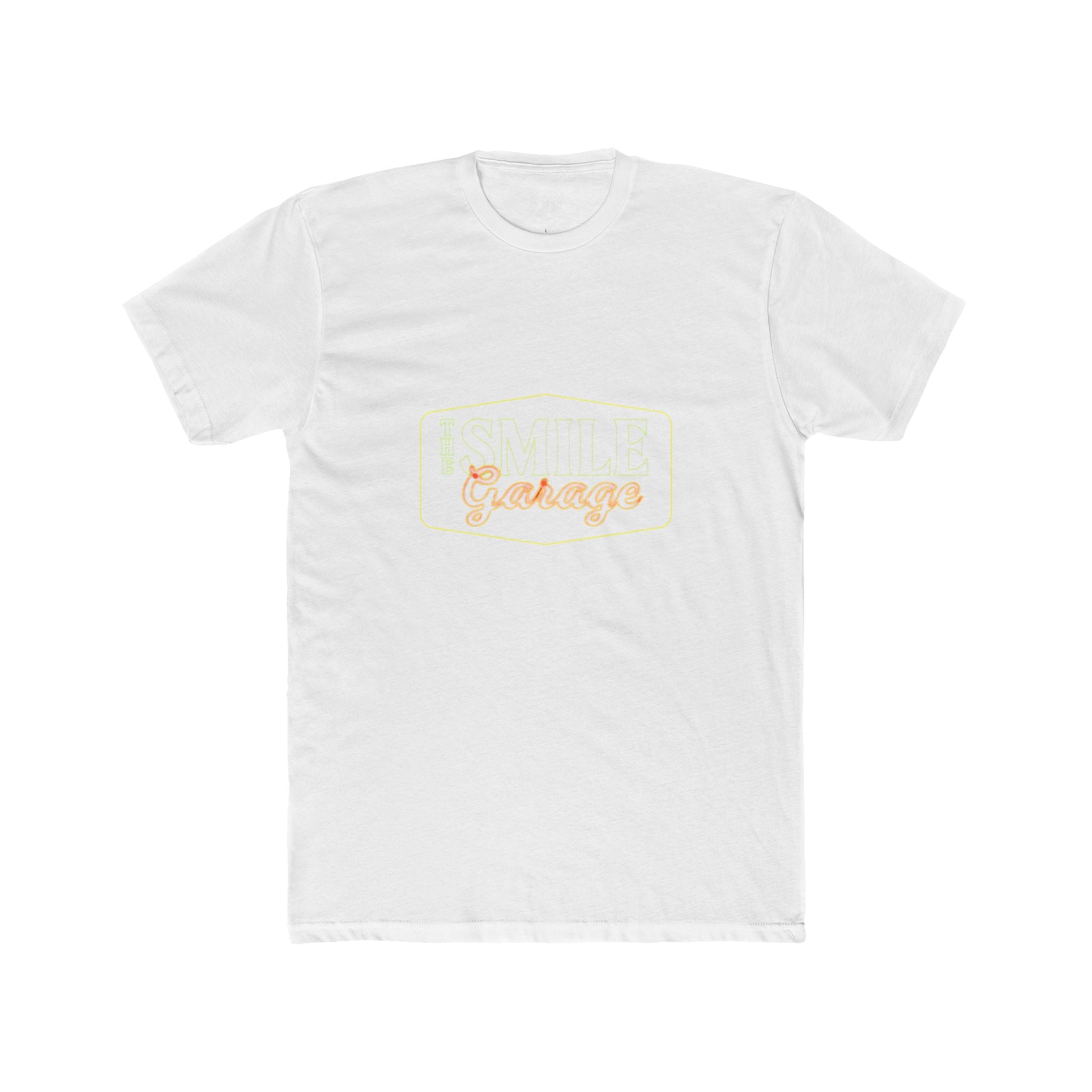 Crew Tee — smile garage green and orange neon