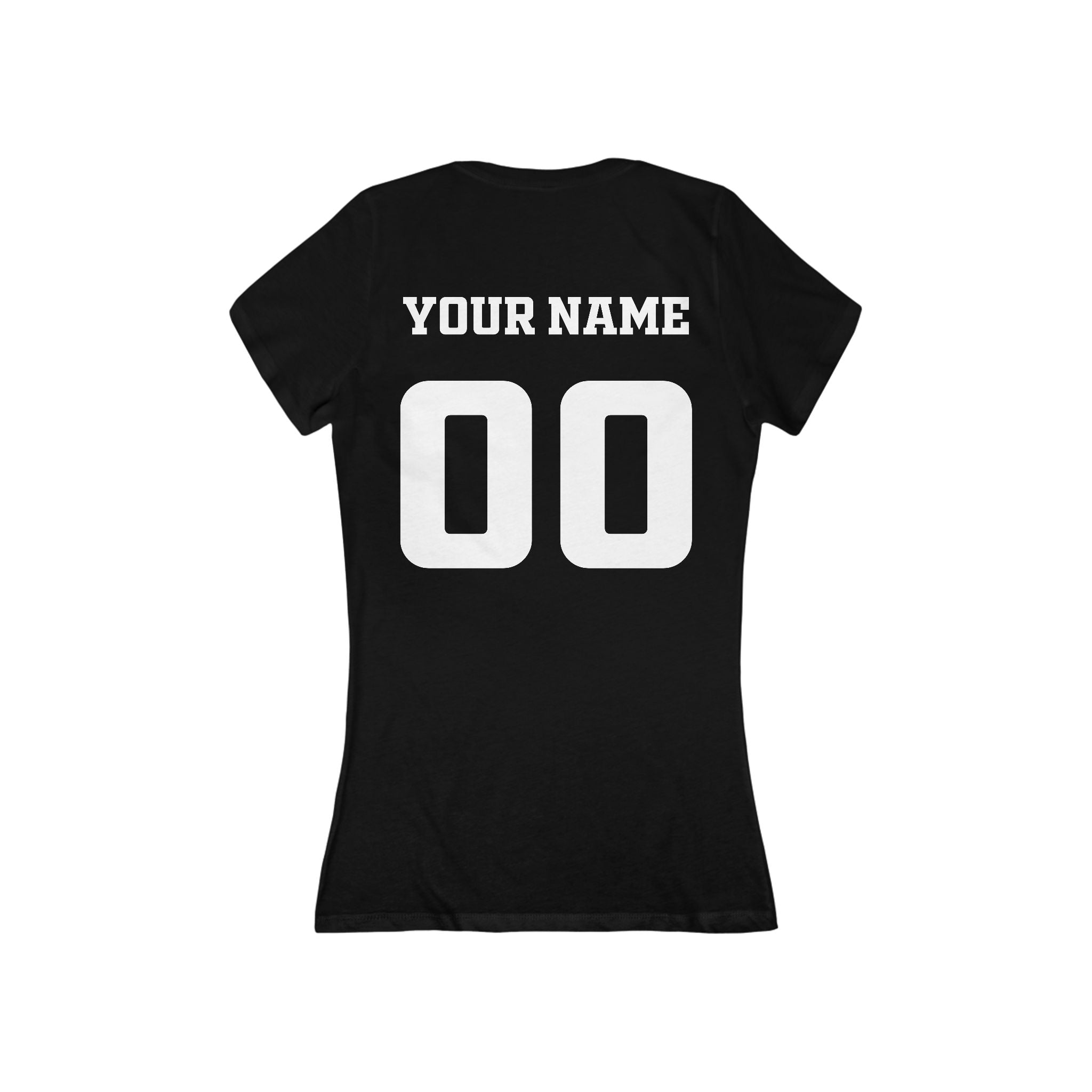 Custom Team Name Jersey Number Tee | Women's V-Neck Sports Shirt Customize Your Name, Team Name, Number and Character Color