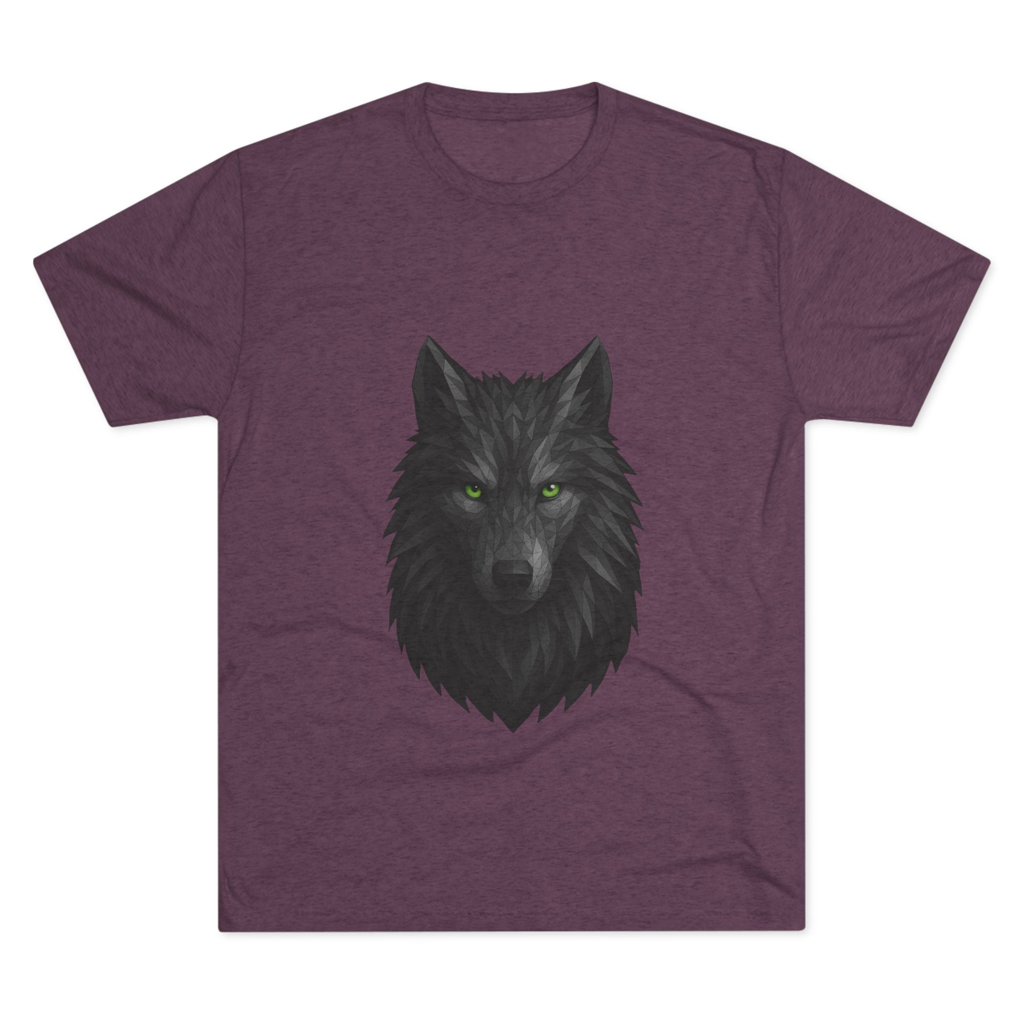 Black Wolf Head with Green Eyes T-Shirt | Wolf Portrait Tee