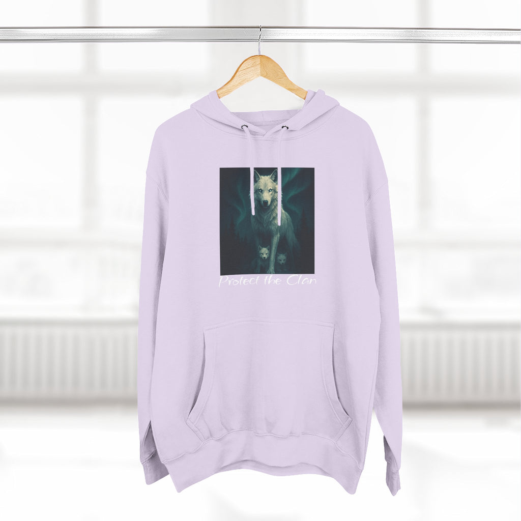 Protect the Clan Fleece hoodie, Nature Lover, Northern Lights, Wolves, family