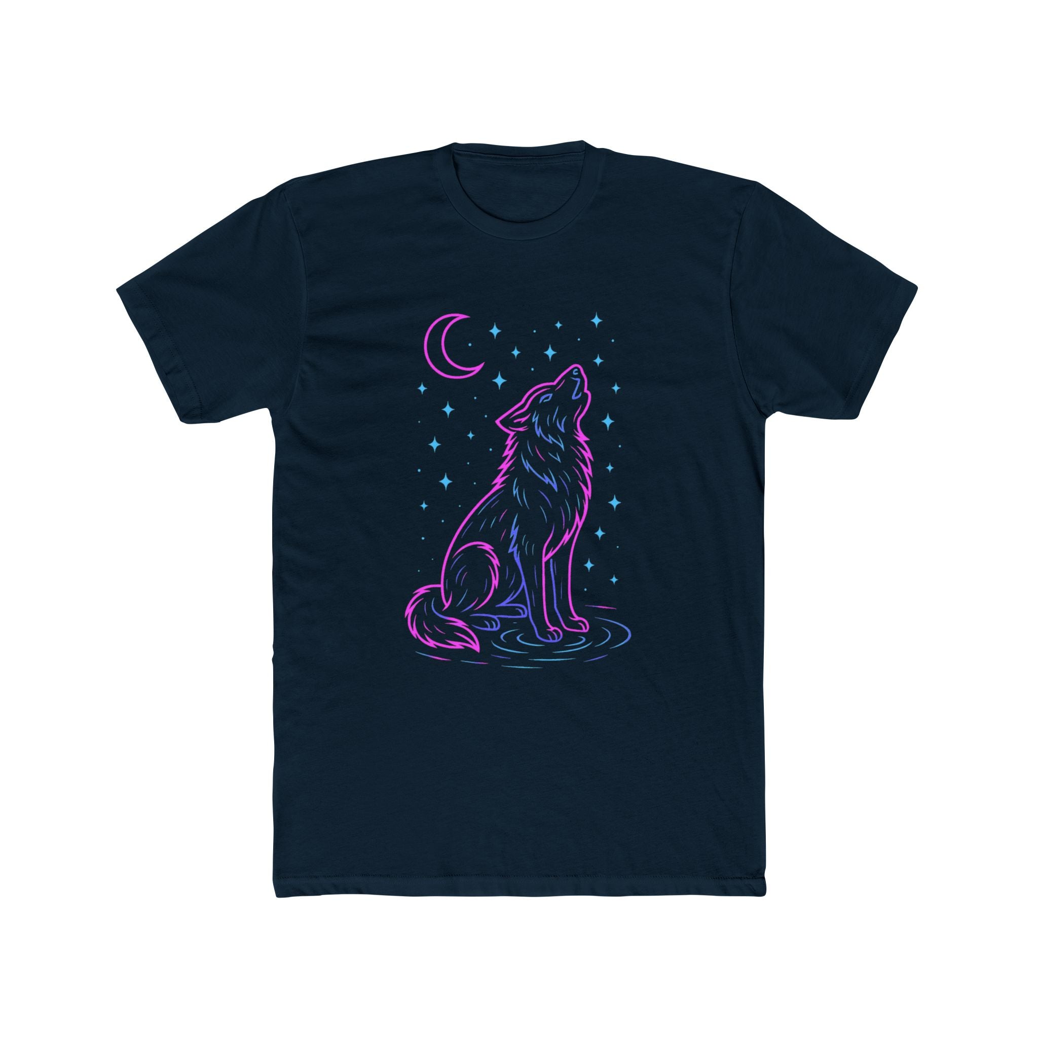 Wolf Howl T-Shirt — Neon Moonlit Graphic Tee