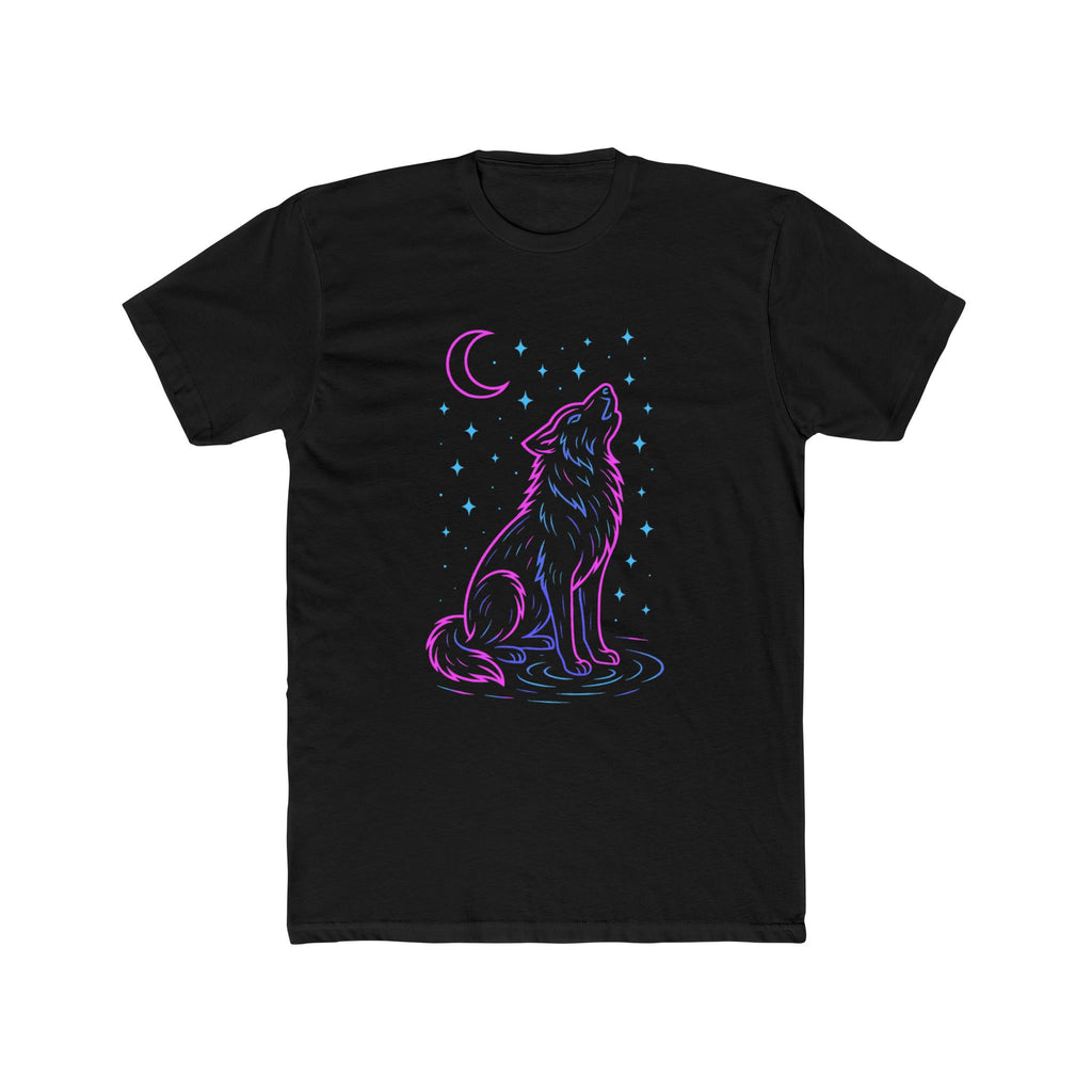 Wolf Howl T-Shirt — Neon Moonlit Graphic Tee