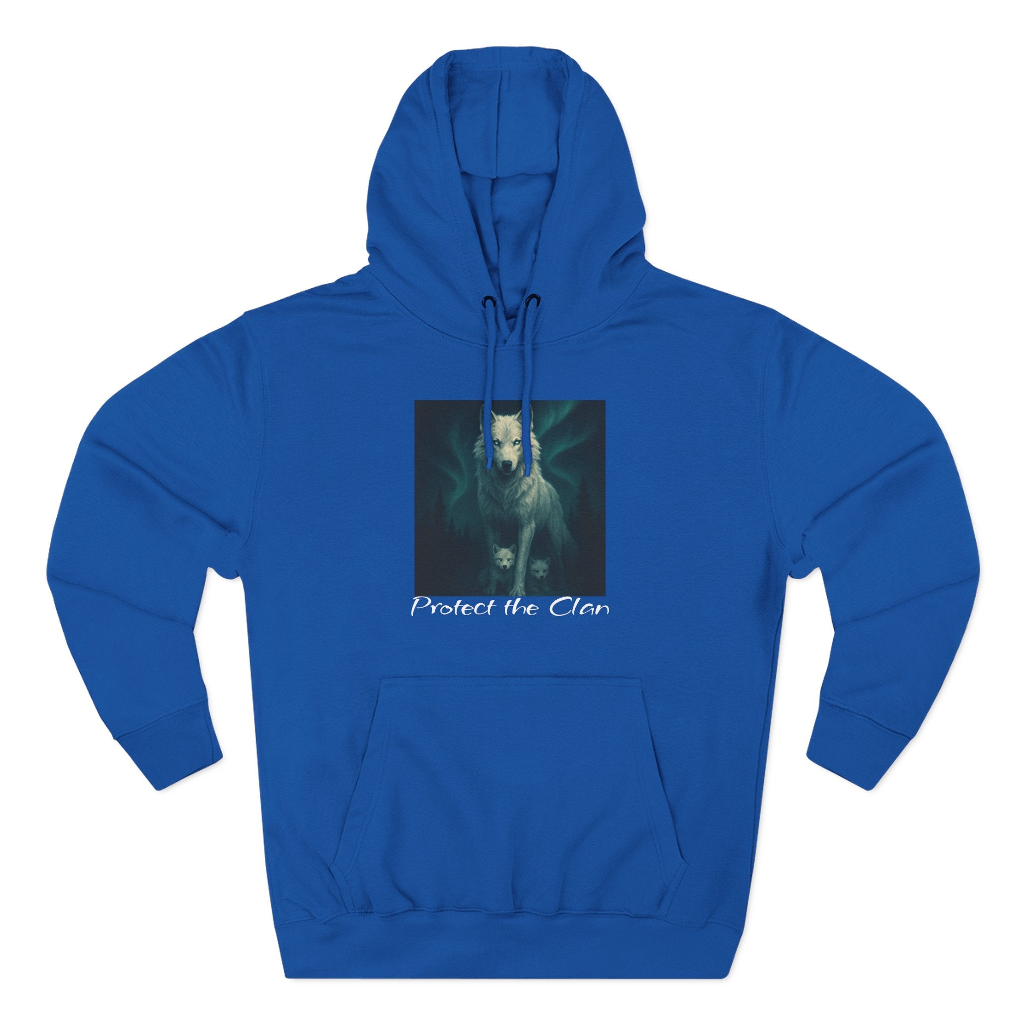 Protect the Clan Fleece hoodie, Nature Lover, Northern Lights, Wolves, family