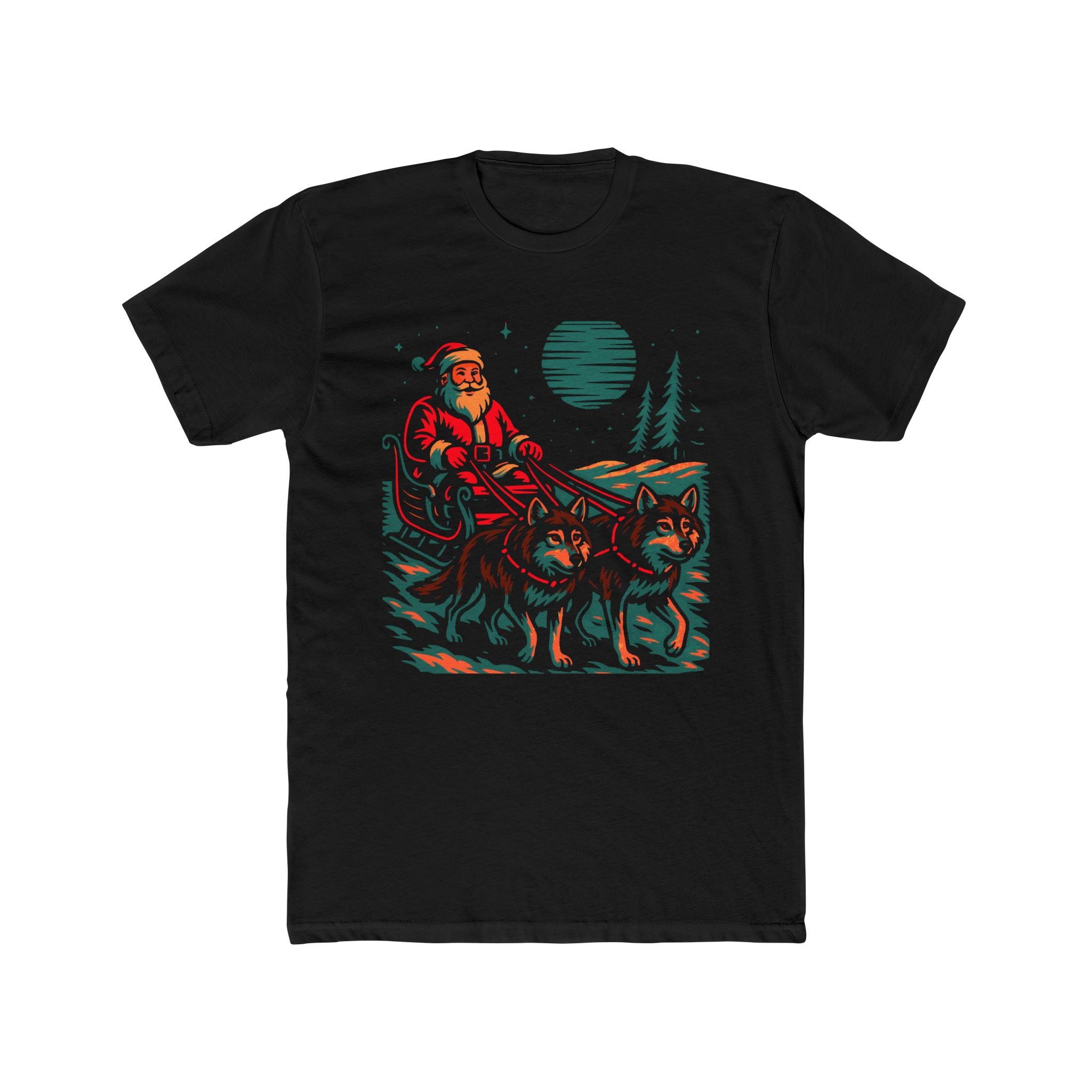 Santa's Wolves Tee — Vintage Santa Sled with Wolves Christmas T‑Shirt