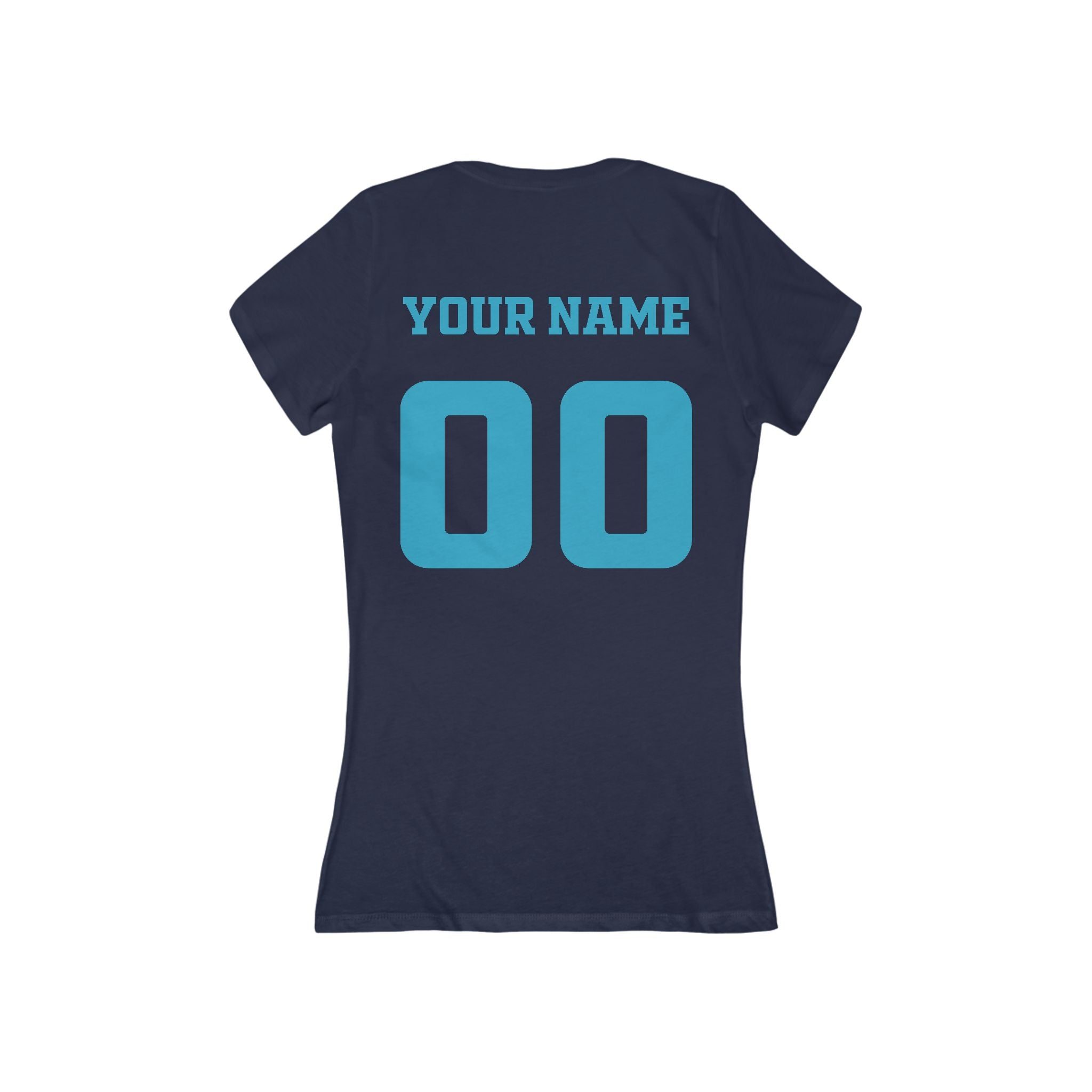 Custom Team Name Jersey Number Tee | Women's V-Neck Sports Shirt Customize Your Name, Team Name, Number and Character Color