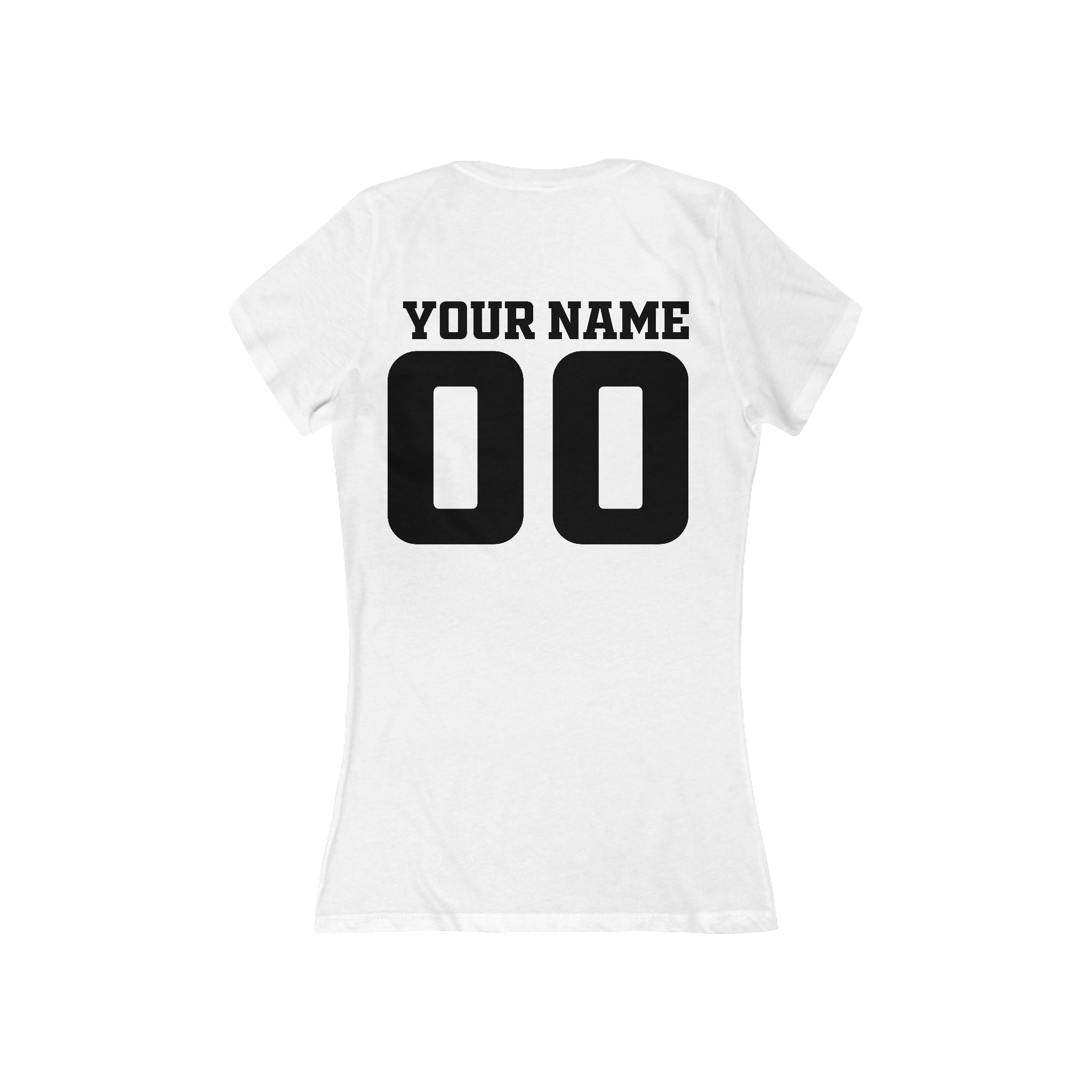 Custom Team Name Jersey Number Tee | Women's V-Neck Sports Shirt Customize Your Name, Team Name, Number and Character Color