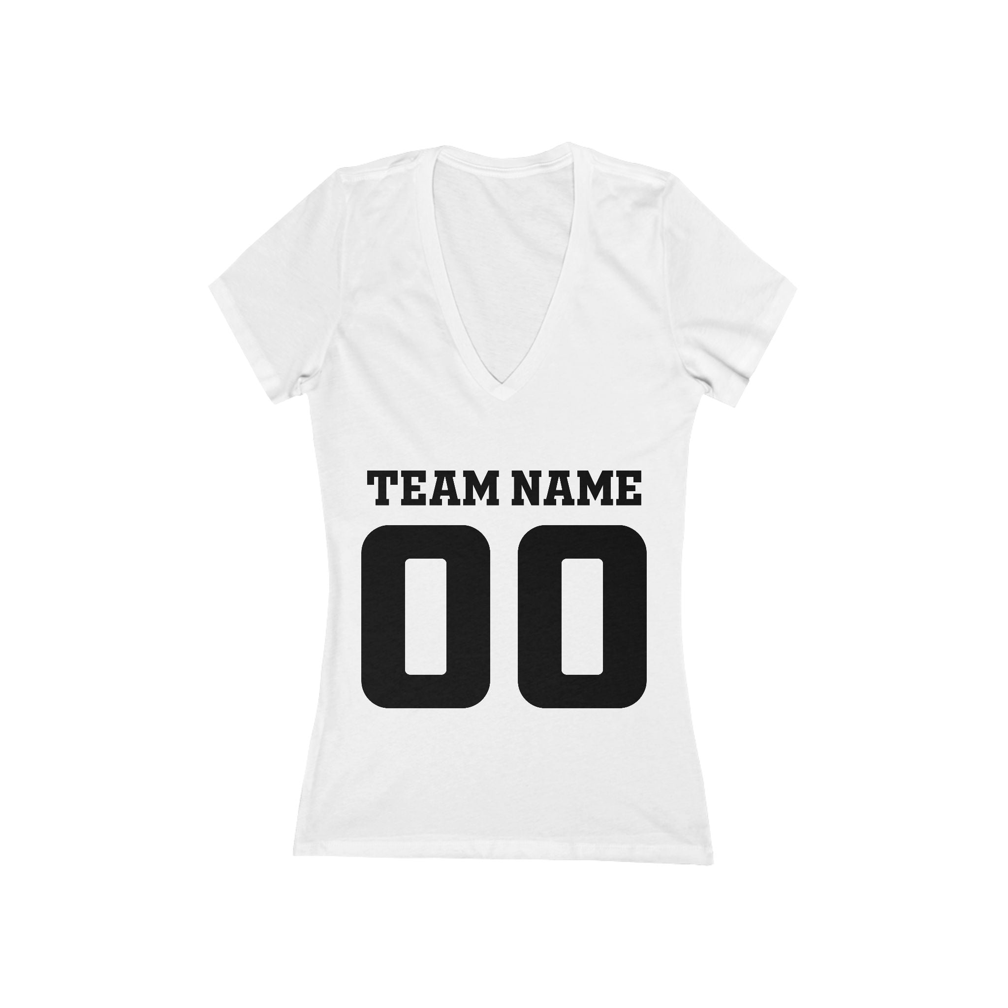 Custom Team Name Jersey Number Tee | Women's V-Neck Sports Shirt Customize Your Name, Team Name, Number and Character Color