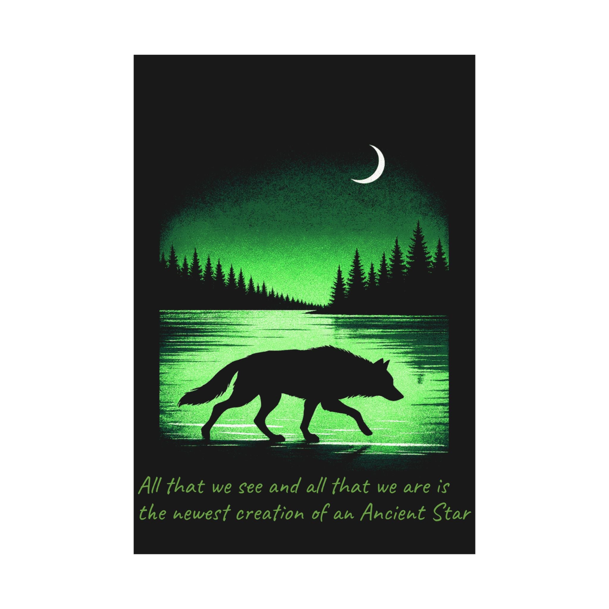 Wolf Night Poster — Moonlight and Stardust