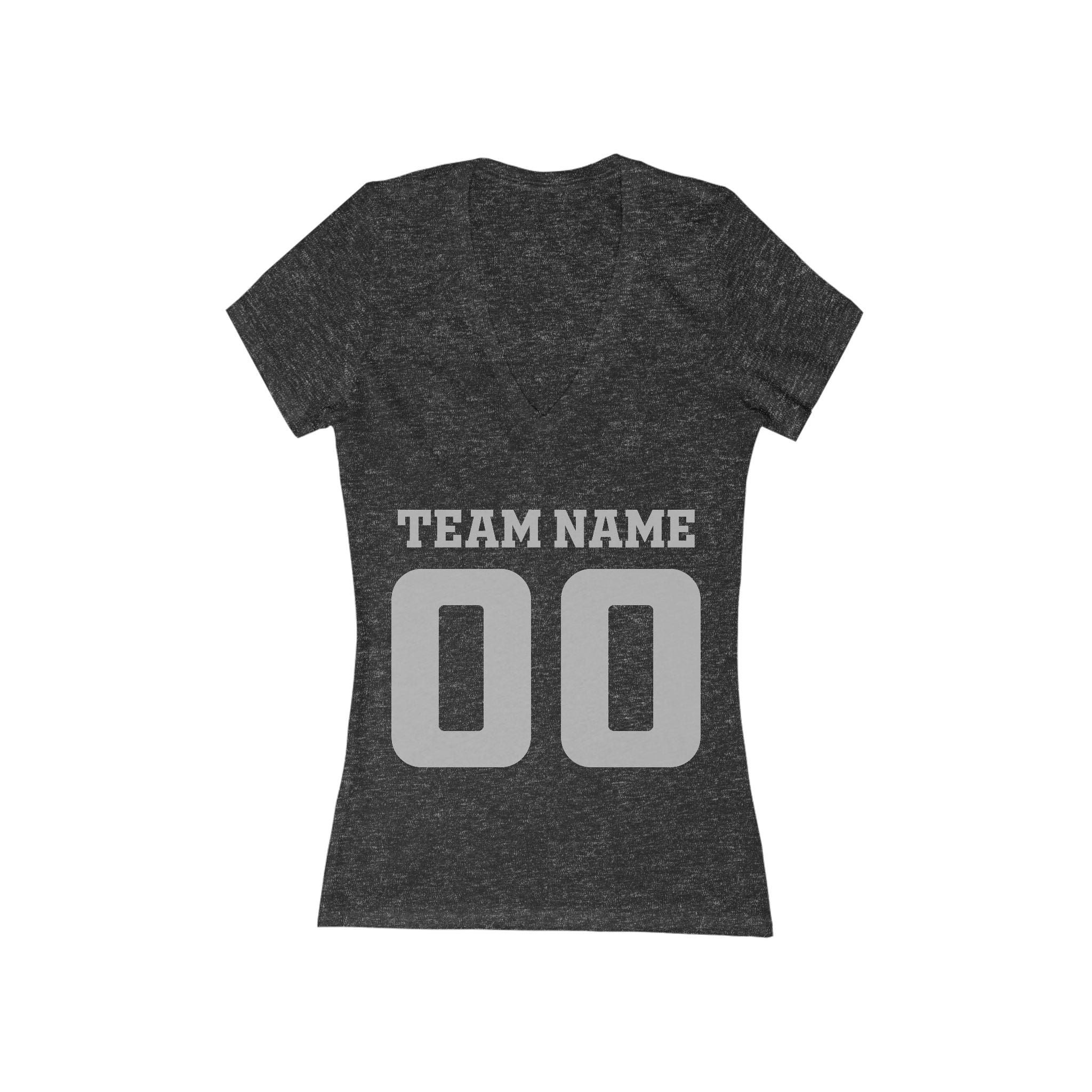 Custom Team Name Jersey Number Tee | Women's V-Neck Sports Shirt Customize Your Name, Team Name, Number and Character Color