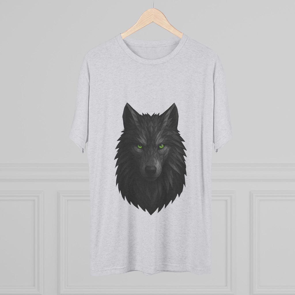 Black Wolf Head with Green Eyes T-Shirt | Wolf Portrait Tee