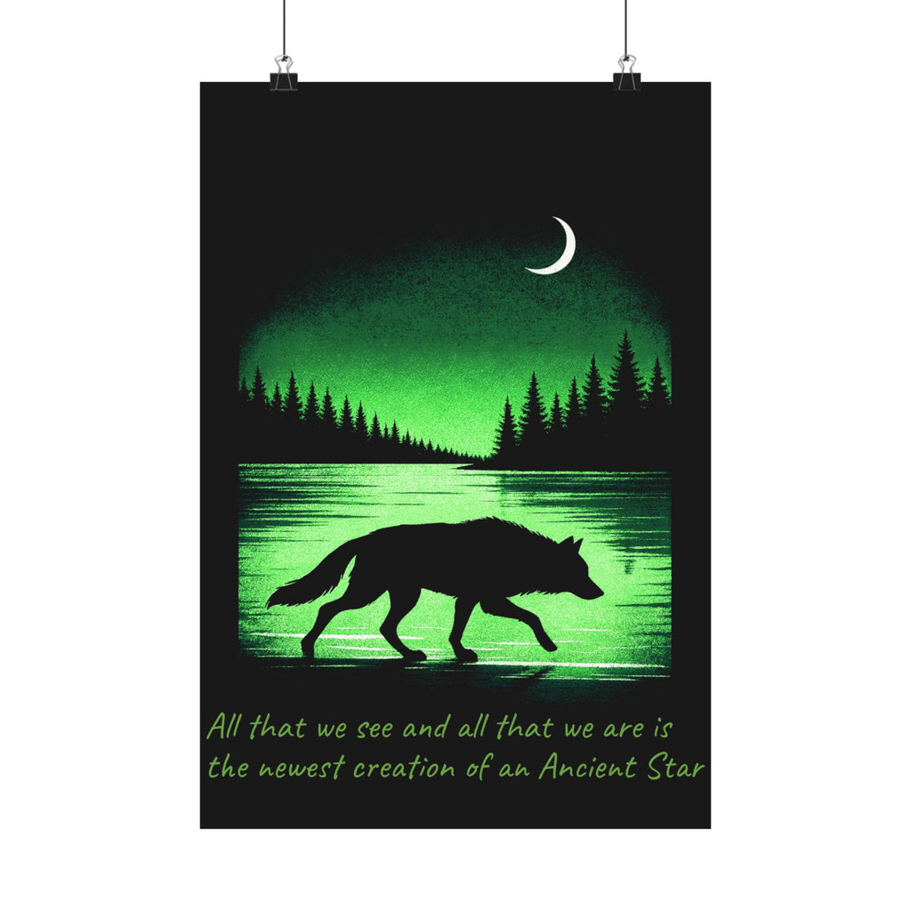 Wolf Night Poster — Moonlight and Stardust