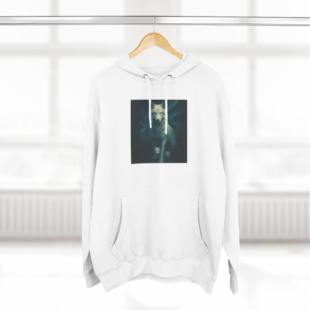 Protect the Clan Fleece hoodie, Nature Lover, Northern Lights, Wolves, family