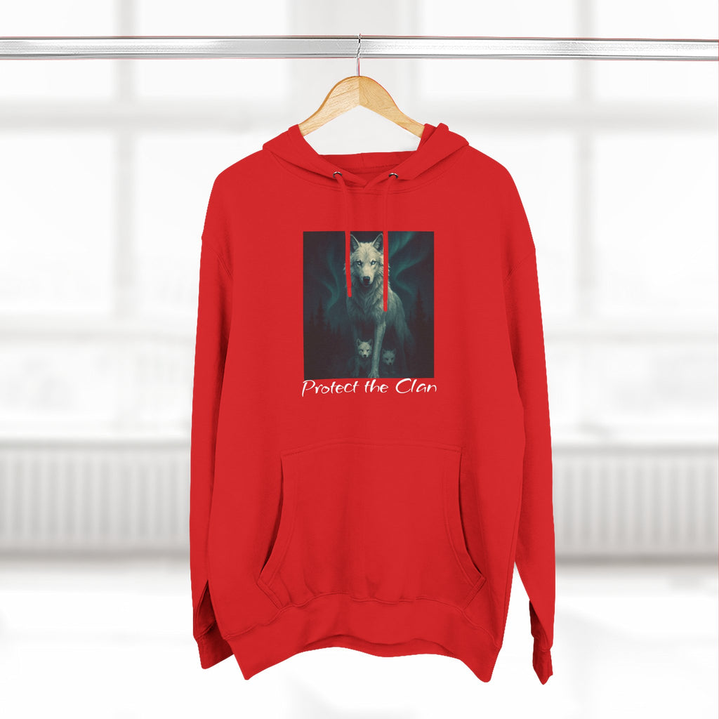 Protect the Clan Fleece hoodie, Nature Lover, Northern Lights, Wolves, family