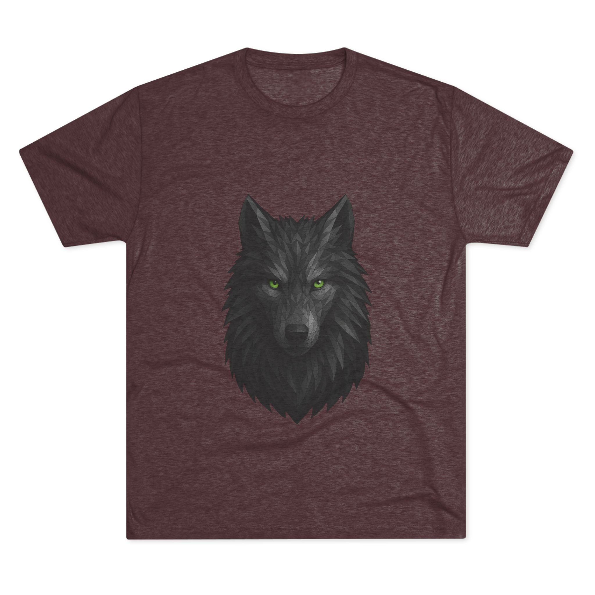 Black Wolf Head with Green Eyes T-Shirt | Wolf Portrait Tee