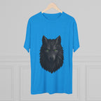 Black Wolf Head with Green Eyes T-Shirt | Wolf Portrait Tee