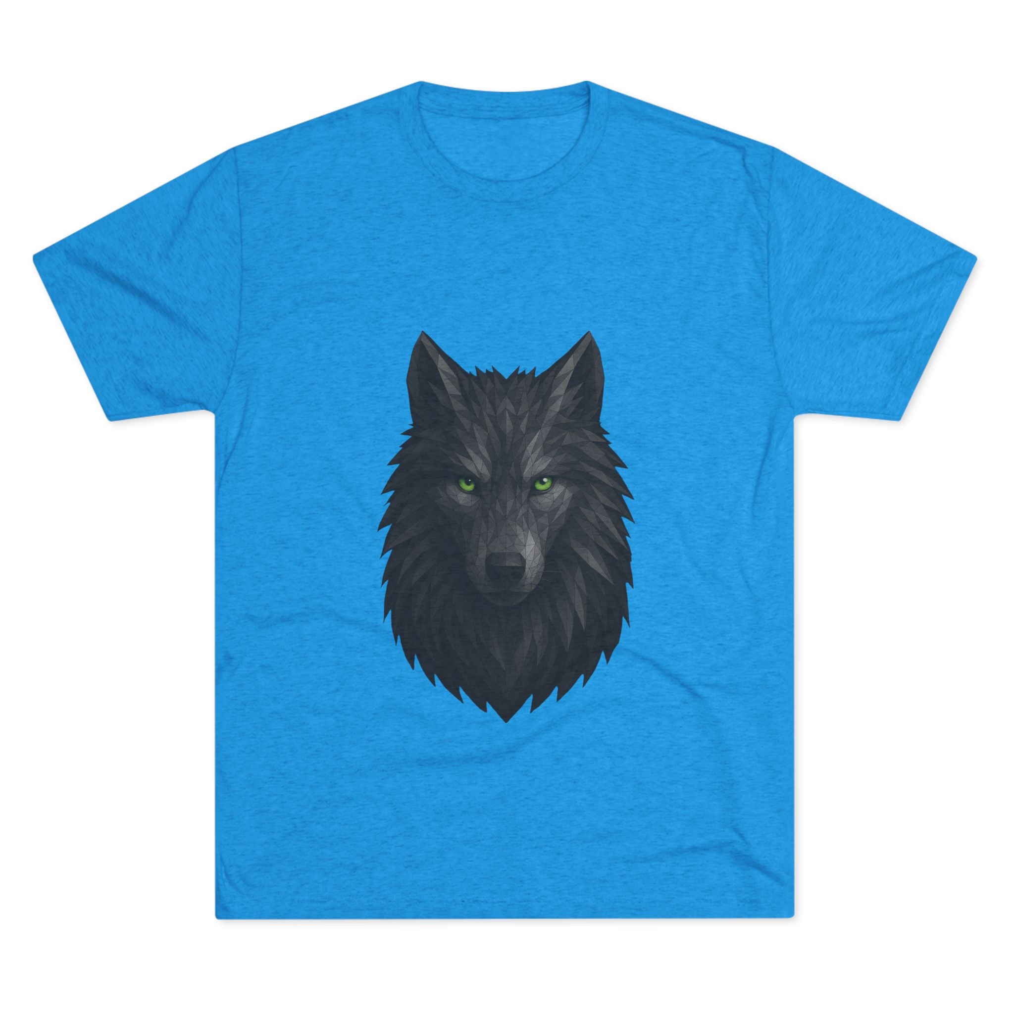 Black Wolf Head with Green Eyes T-Shirt | Wolf Portrait Tee