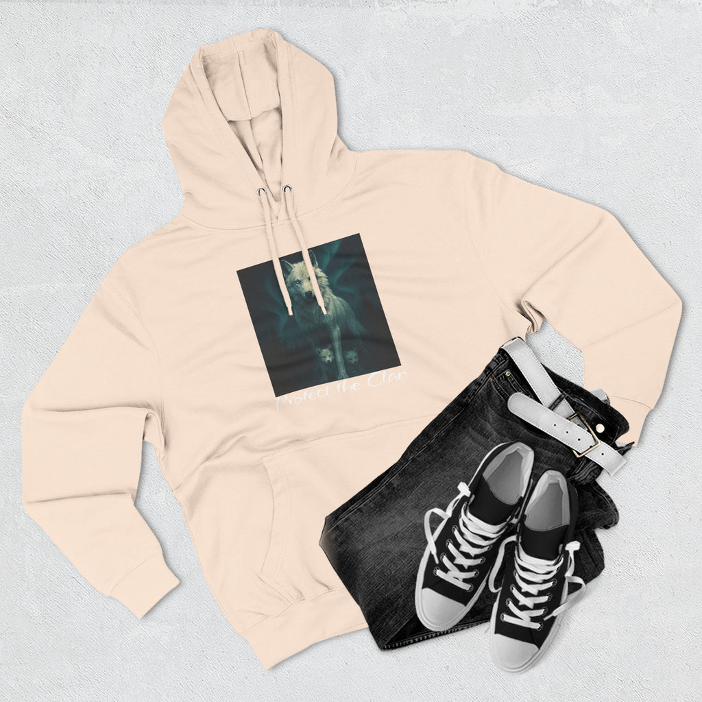 Protect the Clan Fleece hoodie, Nature Lover, Northern Lights, Wolves, family