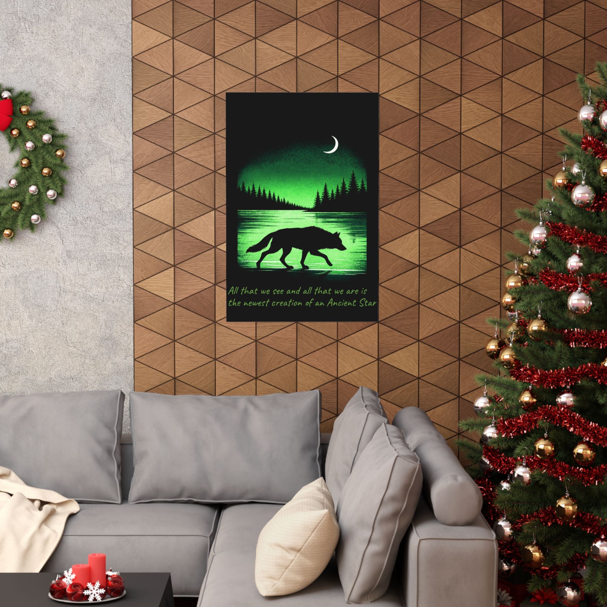 Wolf Night Poster — Moonlight and Stardust