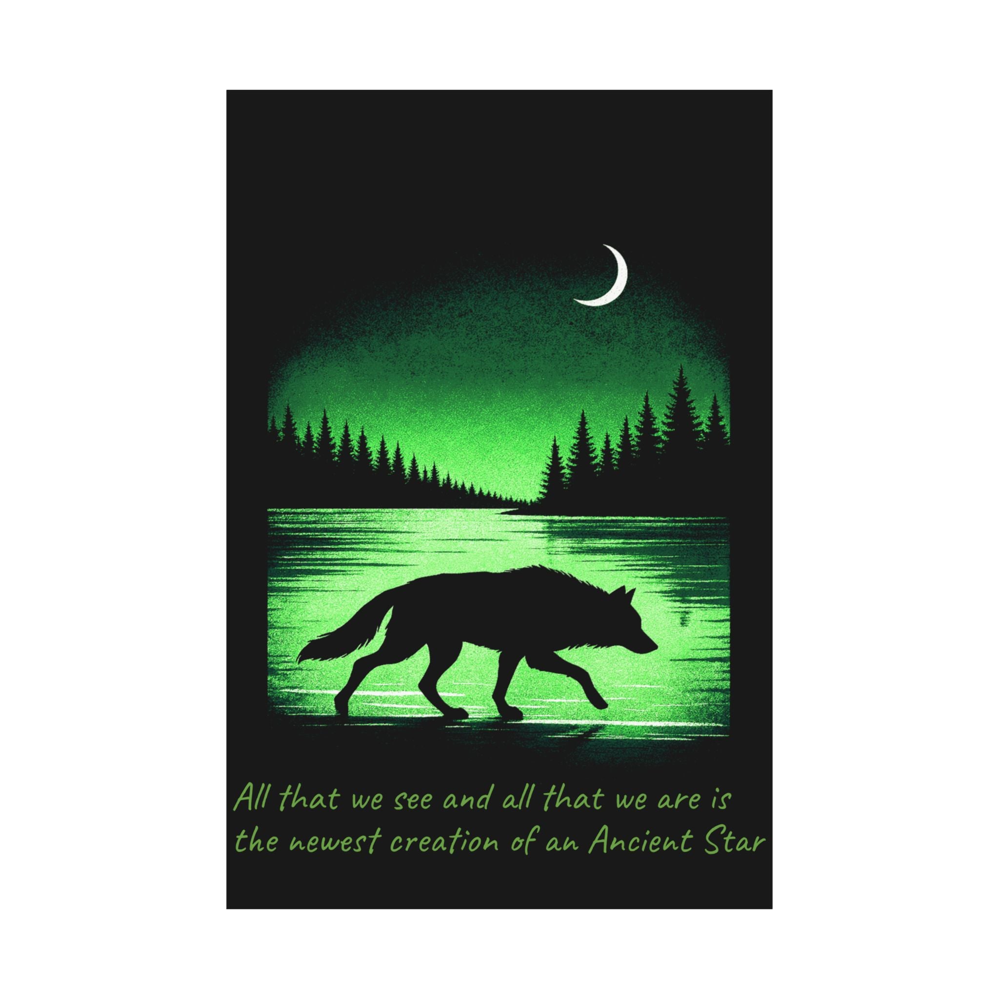 Wolf Night Poster — Moonlight and Stardust