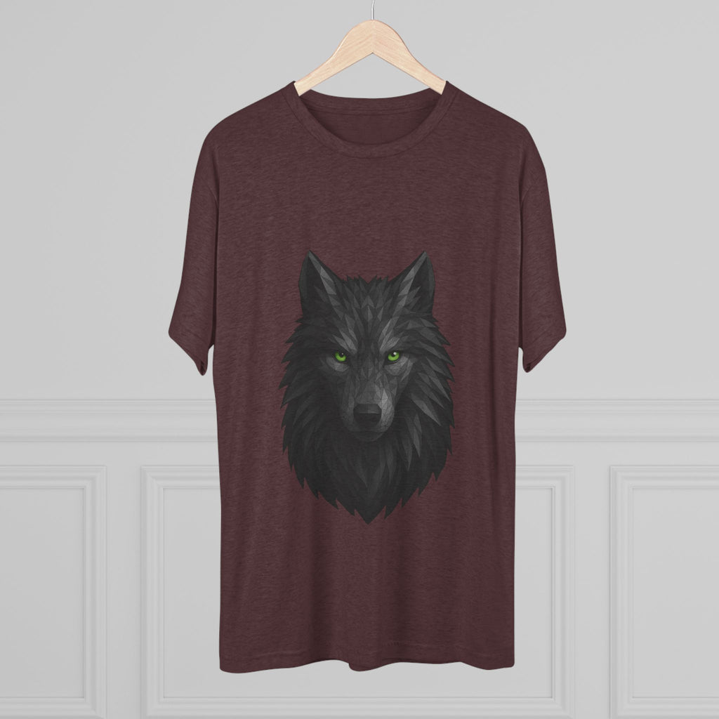 Black Wolf Head with Green Eyes T-Shirt | Wolf Portrait Tee