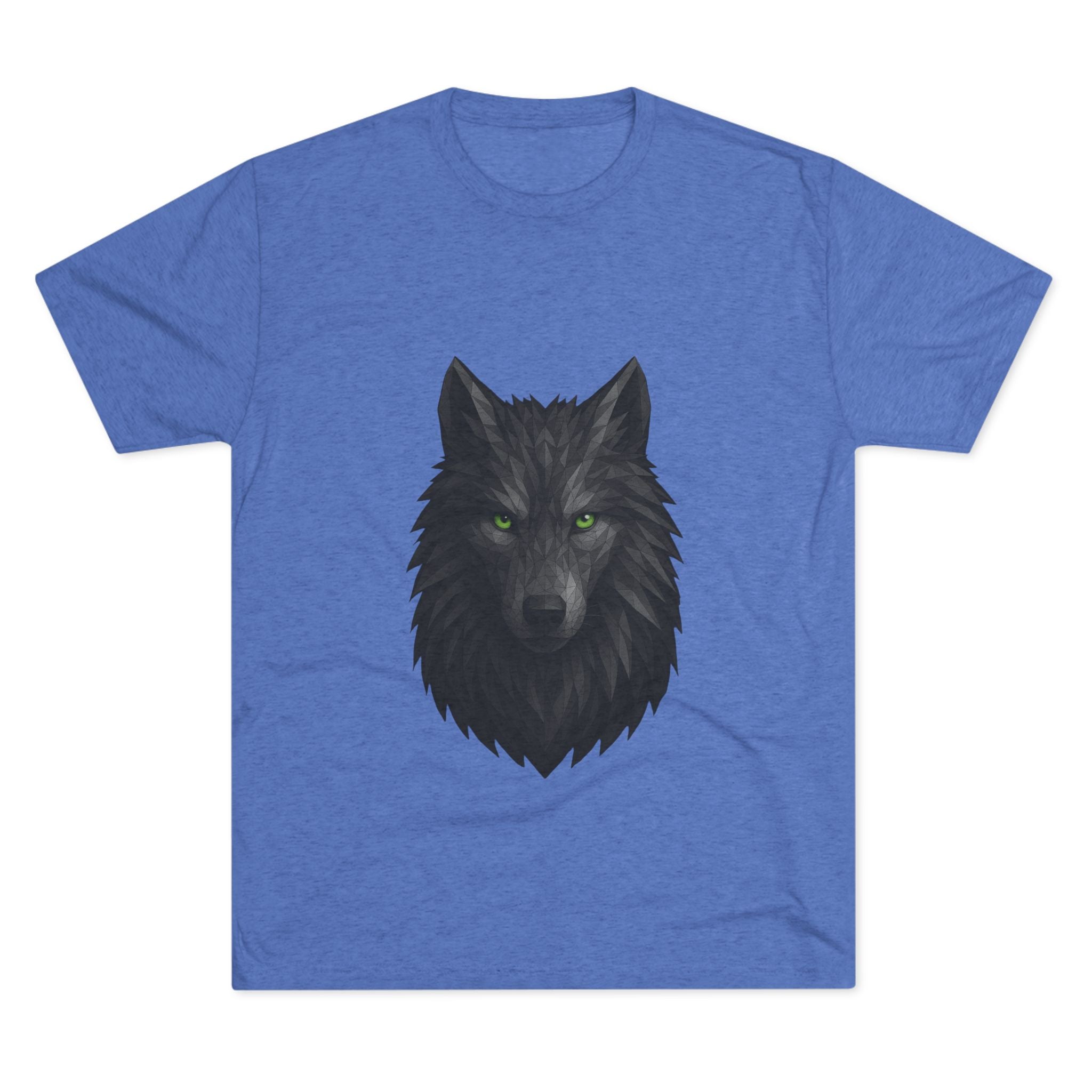 Black Wolf Head with Green Eyes T-Shirt | Wolf Portrait Tee