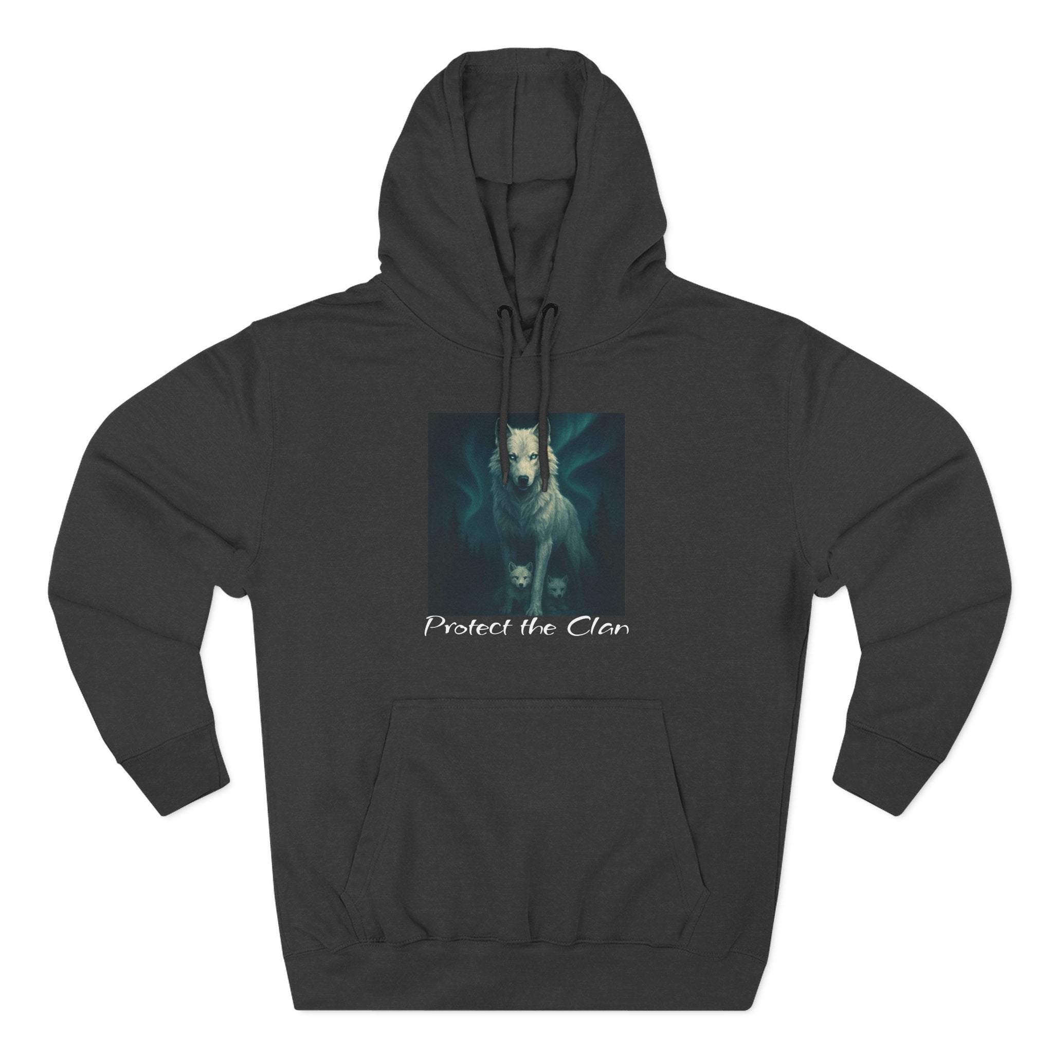 Protect the Clan Fleece hoodie, Nature Lover, Northern Lights, Wolves, family
