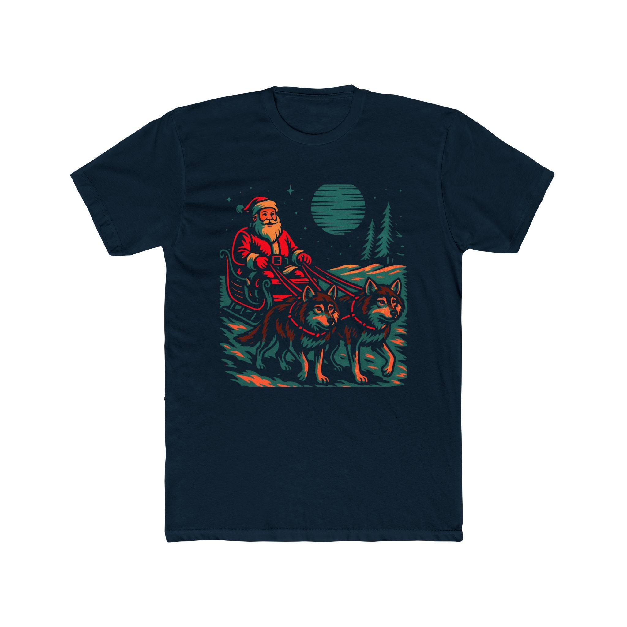 Santa's Wolves Tee — Vintage Santa Sled with Wolves Christmas T‑Shirt