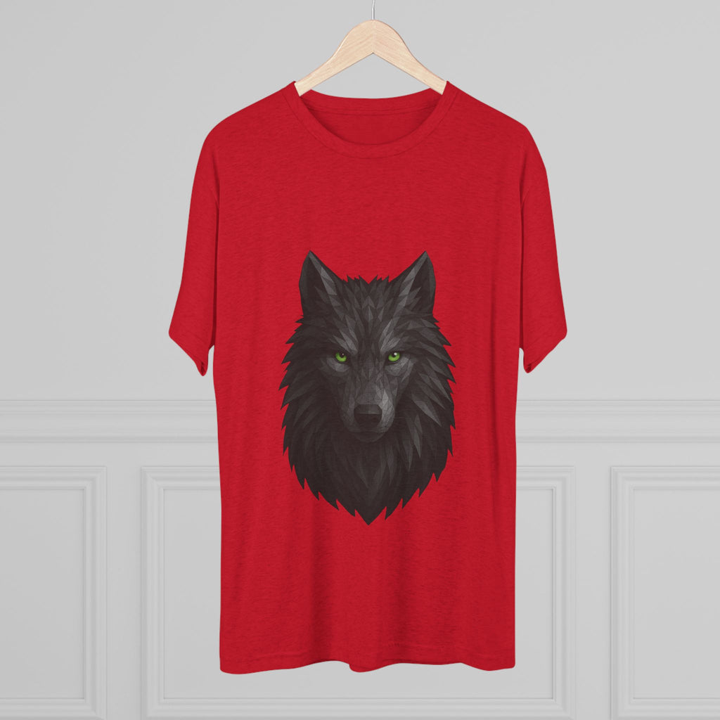 Black Wolf Head with Green Eyes T-Shirt | Wolf Portrait Tee