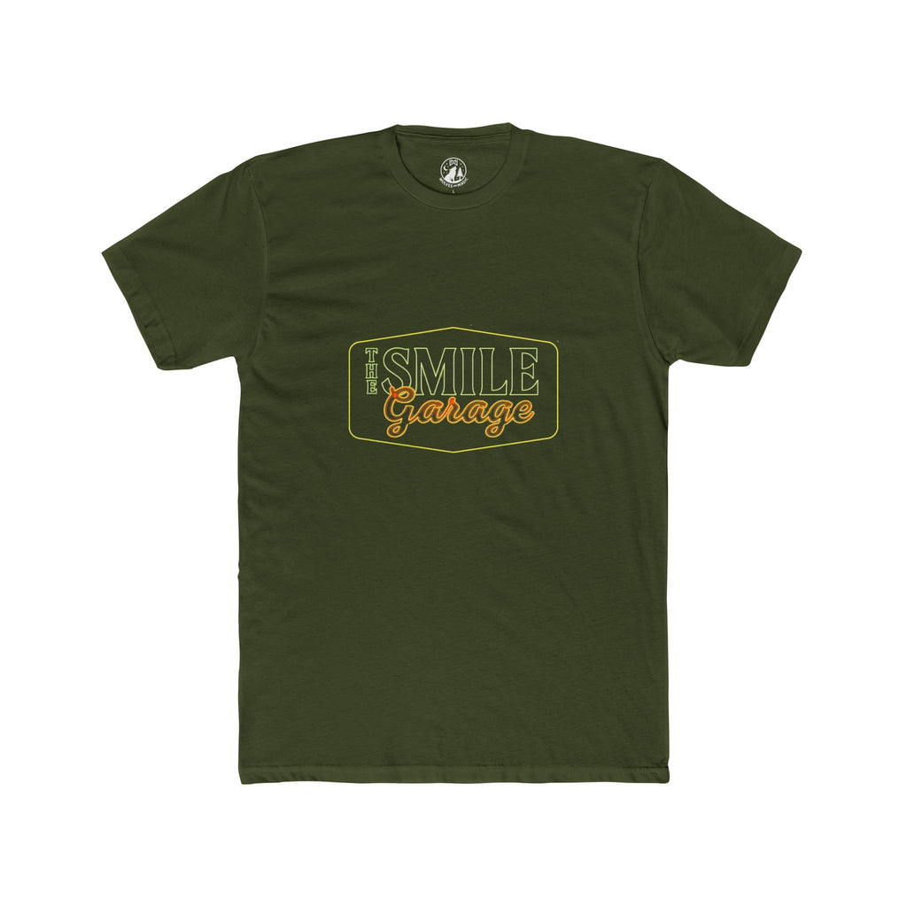 Crew Tee — smile garage green and orange neon